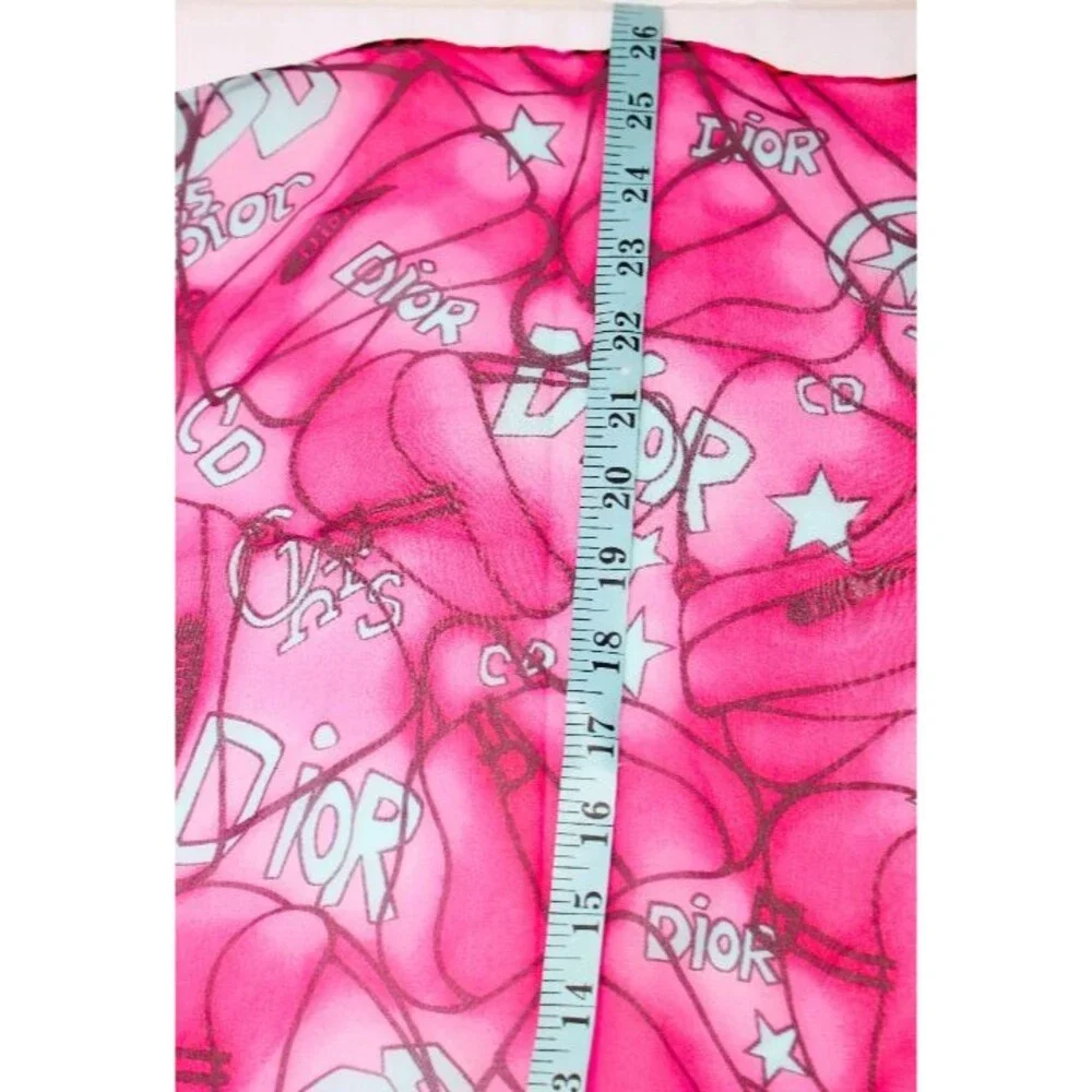 XRARE VTG Pink&Turqse Miss Dior Scarf by John Galliano Design-Classic Brandings!